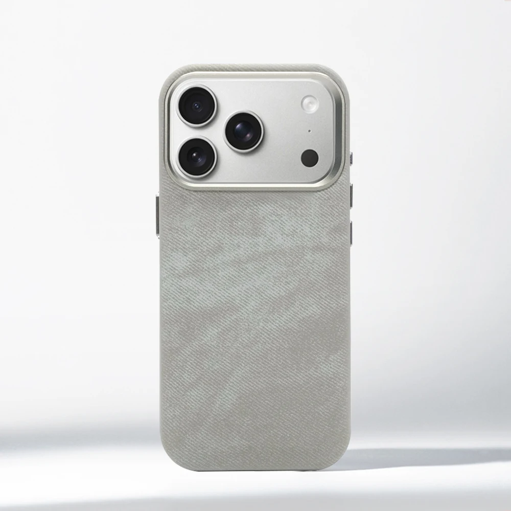 Luxury Shockproof Magnetic Fiber Leather Case with MagSafe Wireless Charging Compatibility