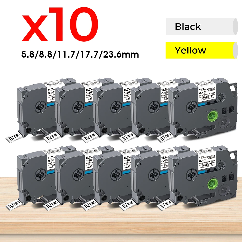 Compatível Irmão Tubo de Psiquiatra Calor Fita Hse 231 Hse231 para o Irmão p Impressora de Toque Pth110 P750wvp P950nw Labeler 11.7 mm Hse231