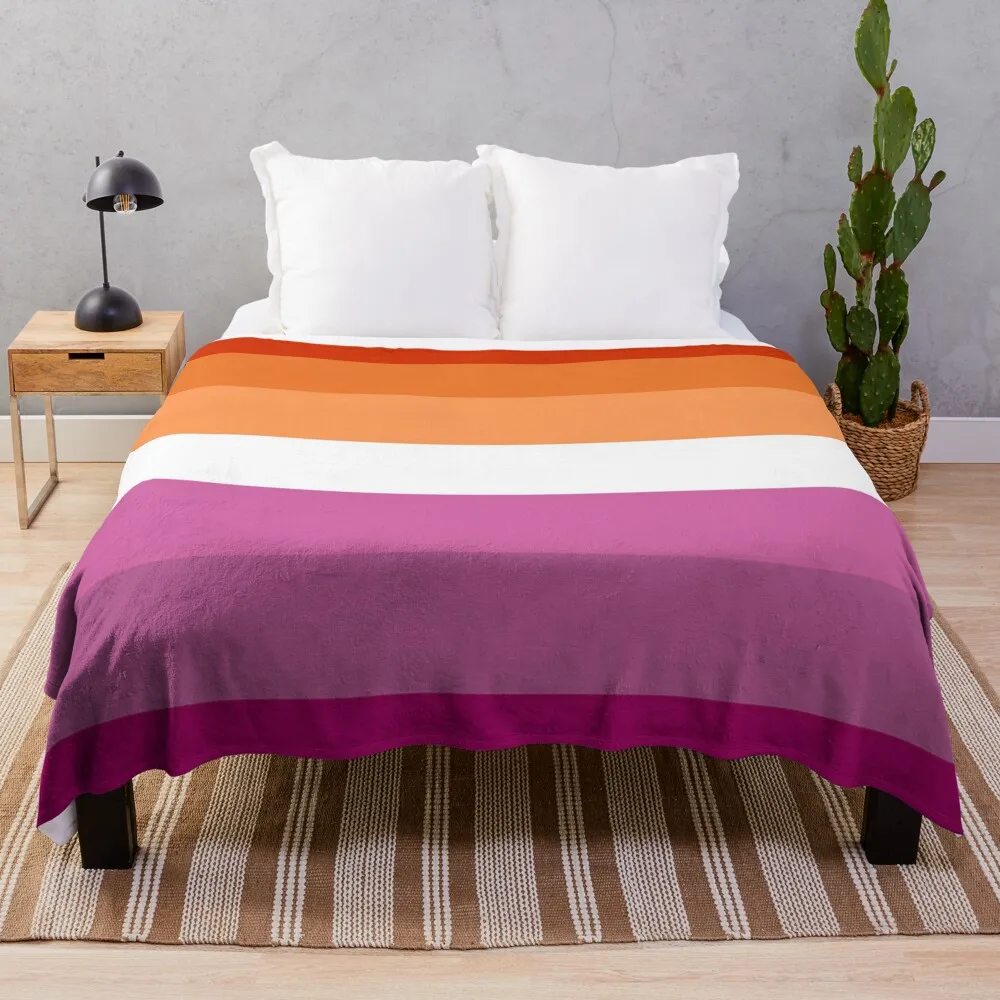 

New lesbian flag expanded Throw Blanket Beautiful Blankets Summer Bedding Blankets sofa bed