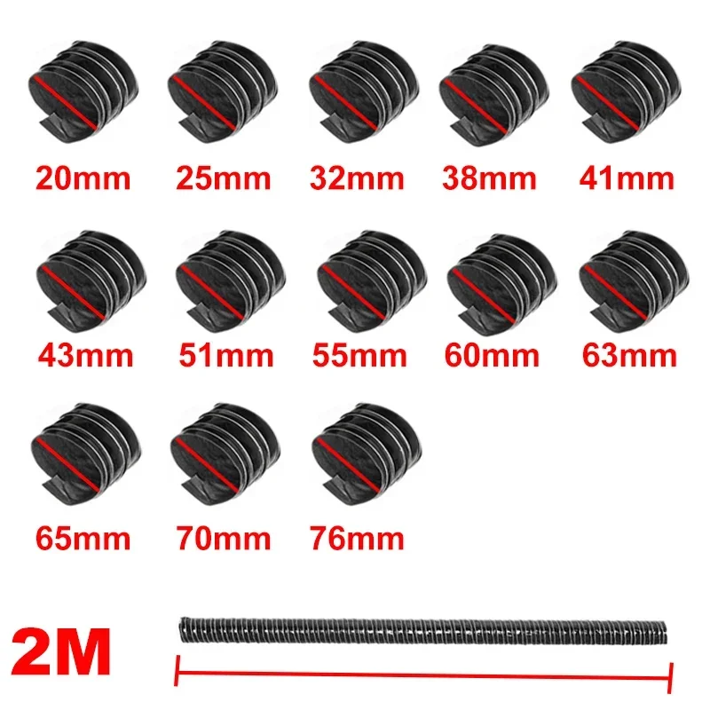 Air Intake Pipe Air Ducting Hose Heat Temperature Resistance Tube 2M 20/25/32/38/41/43/51/55/60/63/65/70/76mm air intake kit