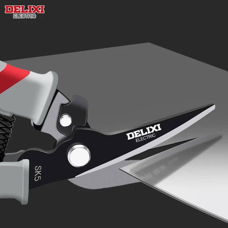 DELIXI 전기 다리미 시트 가위, 다기능 SK5 스틸 산업용 가위, 경질 및 내마모성 다리미 커터 수공구