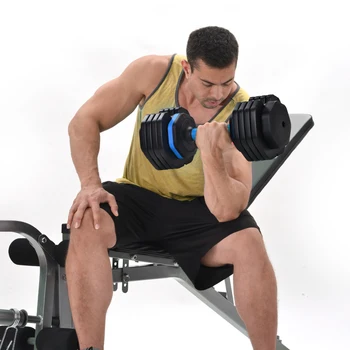 Adjustable Dumbbell - 55lb X2 Set of 2 Anti-Slip Handle Fast Adjust Weight By Turning Handle Tray Exercise Fitness Dumbbell 2