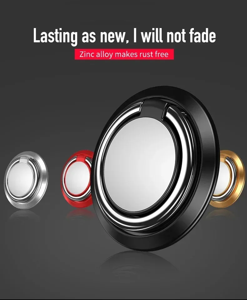 360 Degree Rotating Finger Ring Mobile Phone Holder for iPhone Samsung Huawei Redmi Universal Car Magnetic Mount Pad Metal Stand