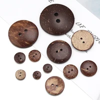10-100Pcs Natural Coconut Shell Button Round 2-Holes Buttons for Handmade Crafts Home Decorative DIY Clothing Sewing Accessories 2