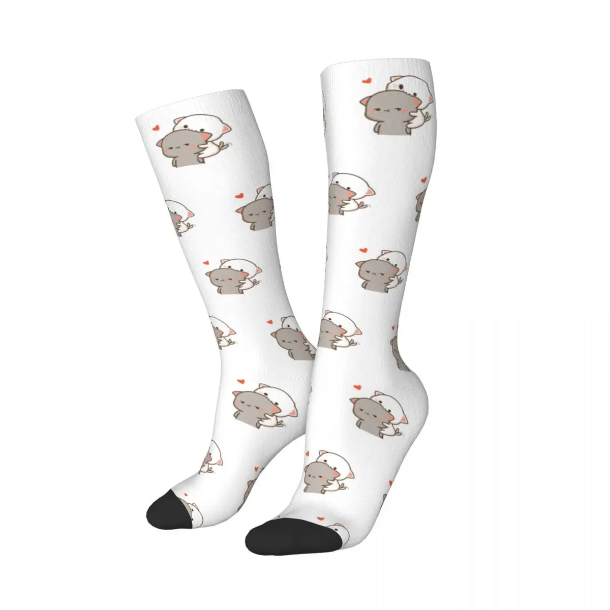 Kawaii Print Peach Mangiare Goma Mochi Cat Nom Calzini Per Le Donne Ragazza Stretch Sport Calze Autoreggenti
