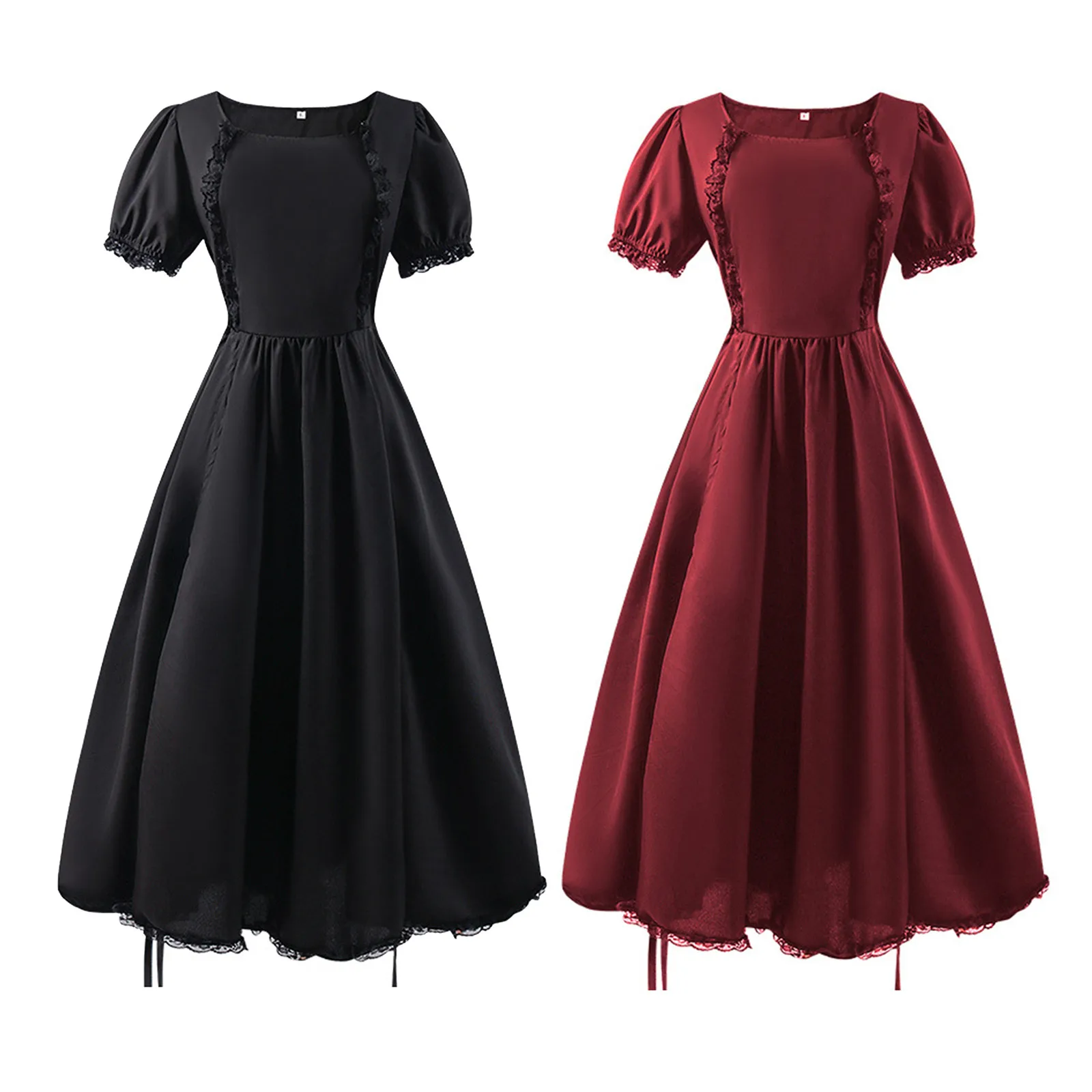 

Children Girls Gothic Dresses Robe Halloween Kids Cosplay Gown Dress Vintage Ruffled Medieval Classical Carnival Dress Vestidos