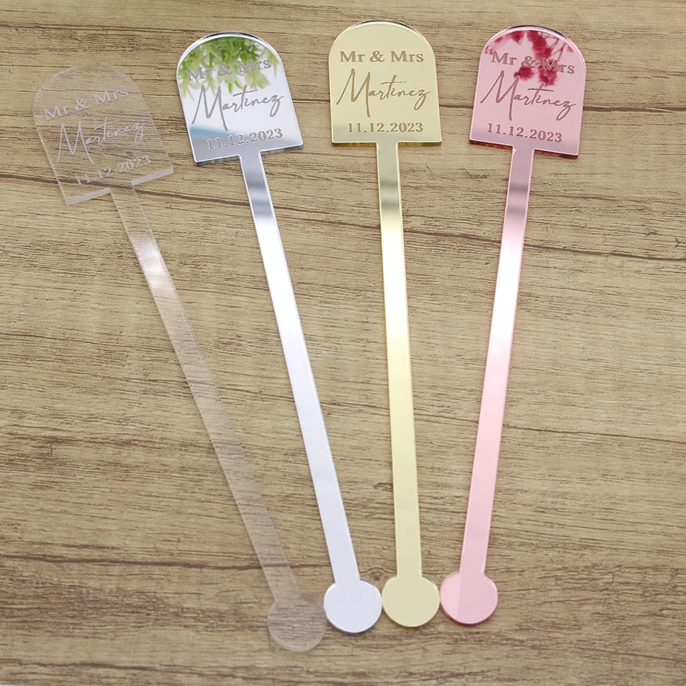 

10/30/50/100pcs Personalised Round Drink Stirrers Wedding Decorations Bachelorette Party Cocktail Stirrer Baby Shower Decoration