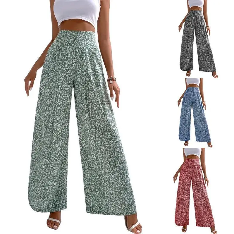 Summer New Women's Printed Waist Pants