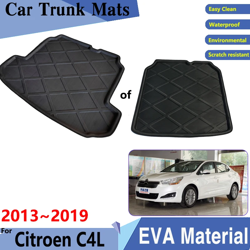 

Car Trunk Mat Fitting For Citroen C4L Accessories Saloon 2013-2019 2015 Auto Trunk Mat Trunk Rear Easy Clean Pad Car Accessories
