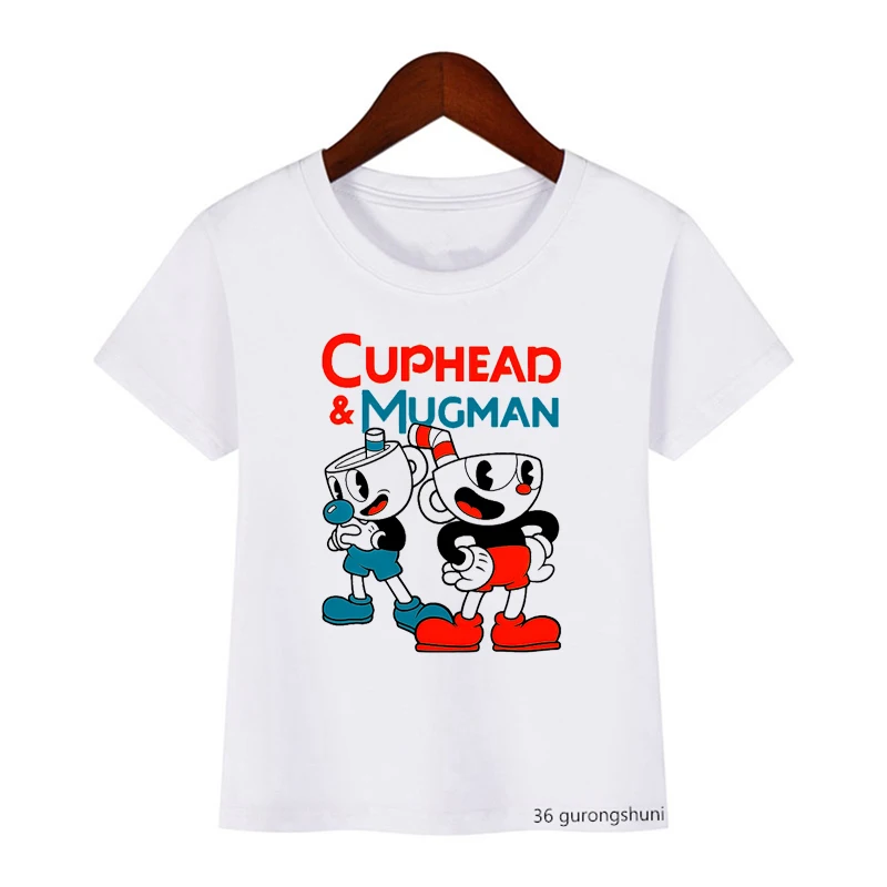 

2022 Cuphead T-Shirt Mugman T Shirt Kids Clothes Little Girls Young Boys Tshirt Short Sleeve T-Shirts Toddler Summer Top Tees