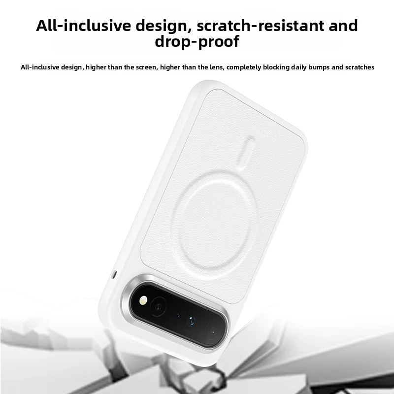 Fashionable Magnetic Wireless Charging Protective Case - Hard PU Back Cover