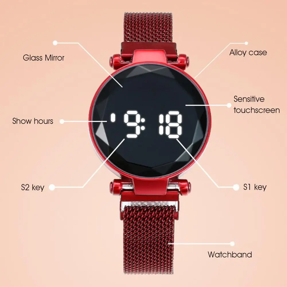 Timepiece  Universal Office Lady Digital Watch Scratch-resistant Lady Wristwatch Round Dial   for Daily Use