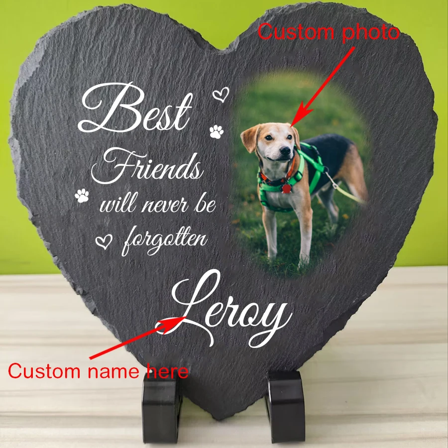 Personalized Pet Dog Photo Memorial Stone 2