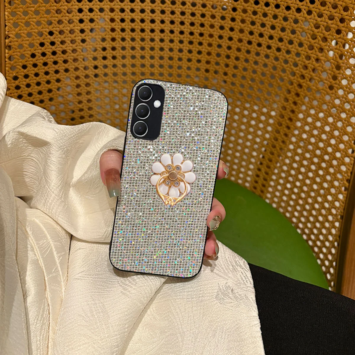 Chic Floral Ring Buckle Phone Case with Enhanced Protection
