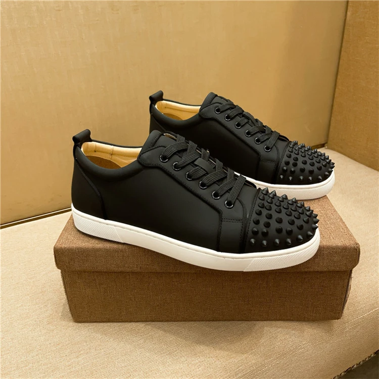 2023 New Luxury Shoes, Red Bottom Shoes, Men's Shoes, Rivets, Low-top  Leather, All-match Casual Sneakers Man Shoes - Leather Casual Shoes -  AliExpress