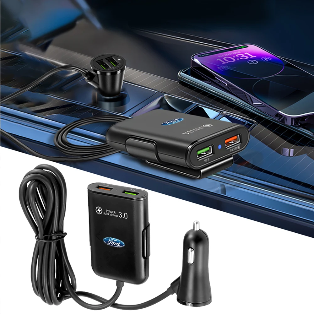 Caricabatterie per auto 25W QC3.0 PD a doppia porta con ricarica rapida per telefono, caricatore rapido di tipo C per Mustang Fiesta ST Ford - Image 3