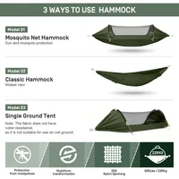 3 in 1 Function Parachute Portable Hammock with Mosquito Net,Double & Single Hammocks Tent for Travel Outdoor Indoor 2