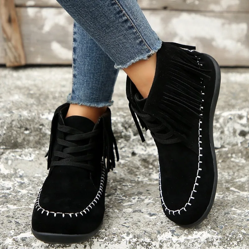2023 New Hot Selling Fashion Short Boots Women's Casual Versatile Flat Bottom Women's Shoes