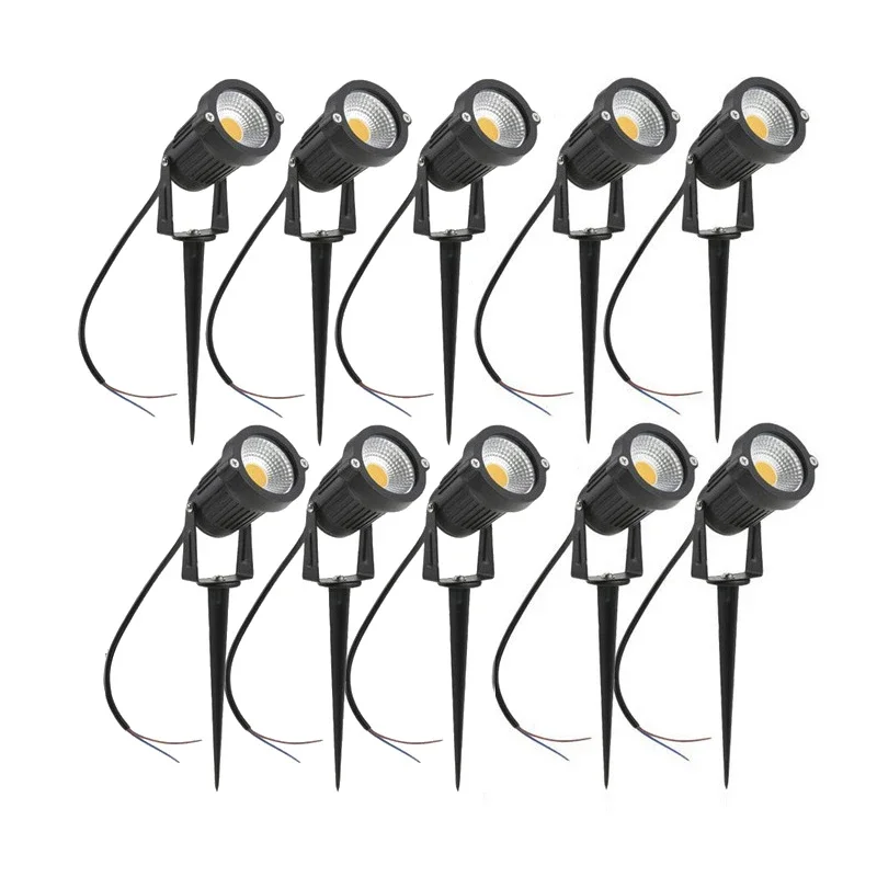 LED Garden Lighting 5W 10W 15W Outdoor Spiked Lawn Light Waterproof Terrace Home Garden Decorative Path Spotlight AC110V 220V DC12-24V