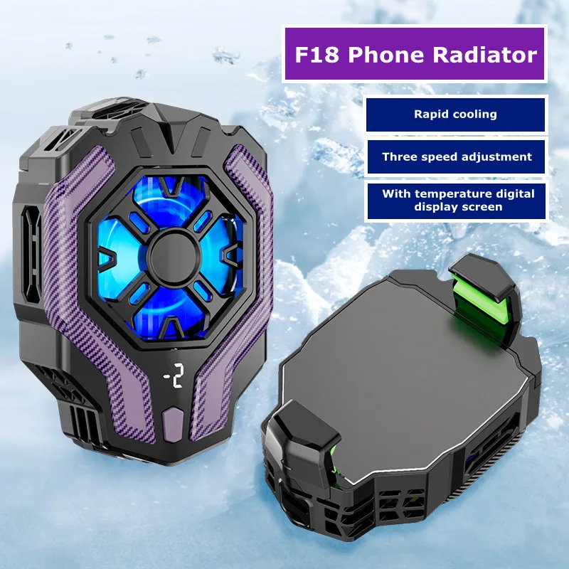 

Portable Cell Phone Back Clip Semiconductor Radiator F18 for PUBG Game Cooler for IPhone Samsung Xiaomi Universal Cool Heat Sink