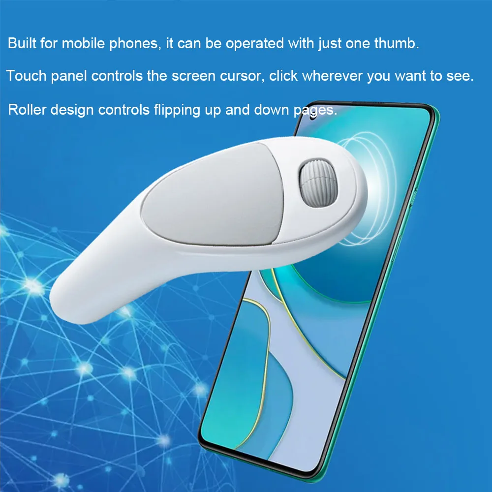 Wireless Bluetooth Thumb Mouse Finger Lazy Remote Intelligent Mouse with Touch Ergonomics Thumb Mice for Tablet PC Android IOS