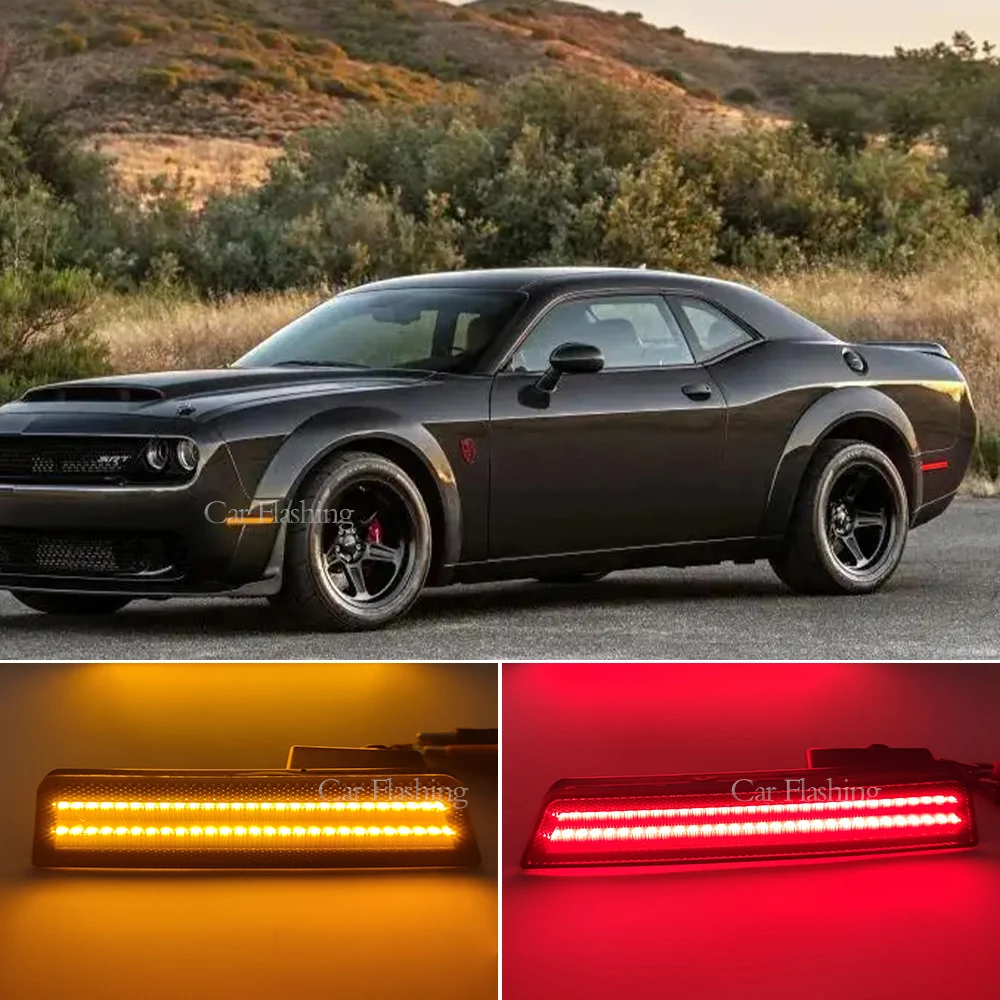 Luces LED de posición laterales delanteras/traseras para Dodge Challenger  2008-2014, para Dodge Charger 2011-2014, color ámbar/rojo - AliExpress
