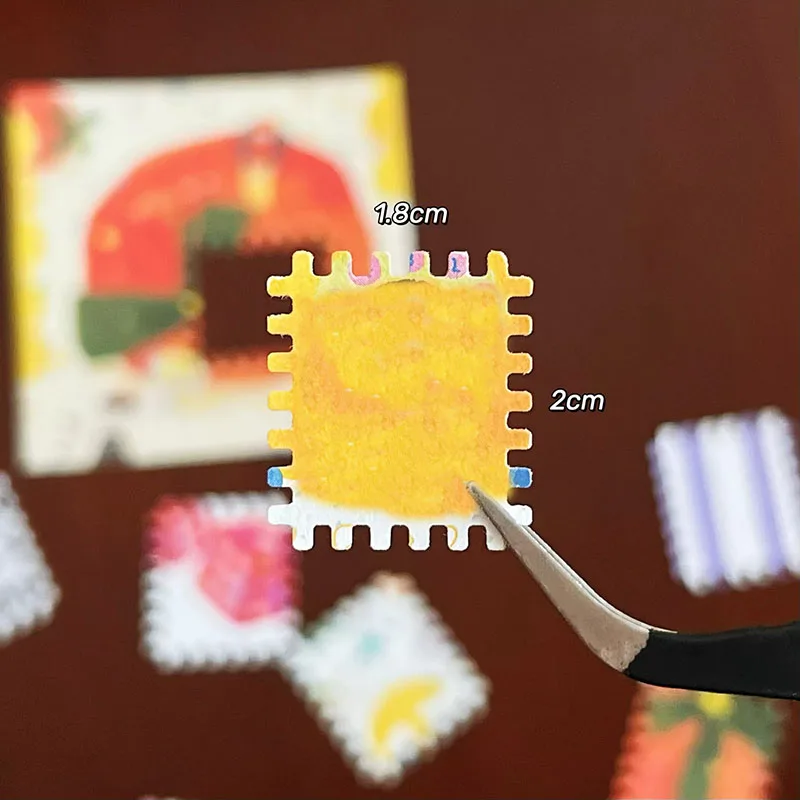 2x1.8cm 톱니 모양의 둥근 구멍 우표 모양 펀처 DIY 공예 엠보싱 도구 스크랩북 앨범 카드 제작용