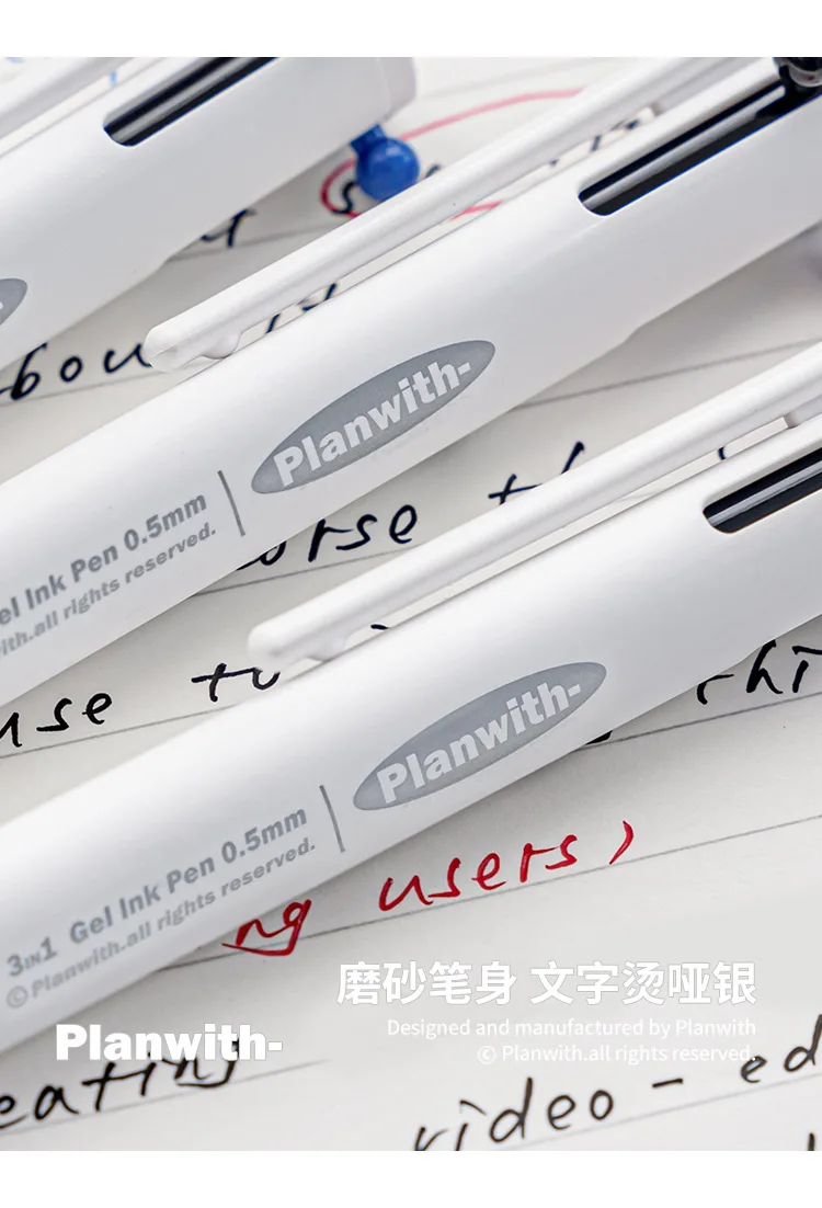 Planwith 3 in 1 Multifunktions-Gel stift 0,5mm schwarz/blau/rote Tinte füllt Kugelschreiber mit Kugelschreiber – Detail 10