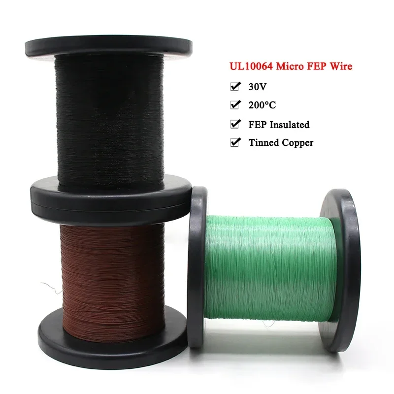 Description Picture 3 of item10/100M UL10064 FEP Wire 40/36/34/32/30/28/26AWG PTFE Plastic Ultra Fine Micro Litz Wires Solder High Conductivity Copper Cable