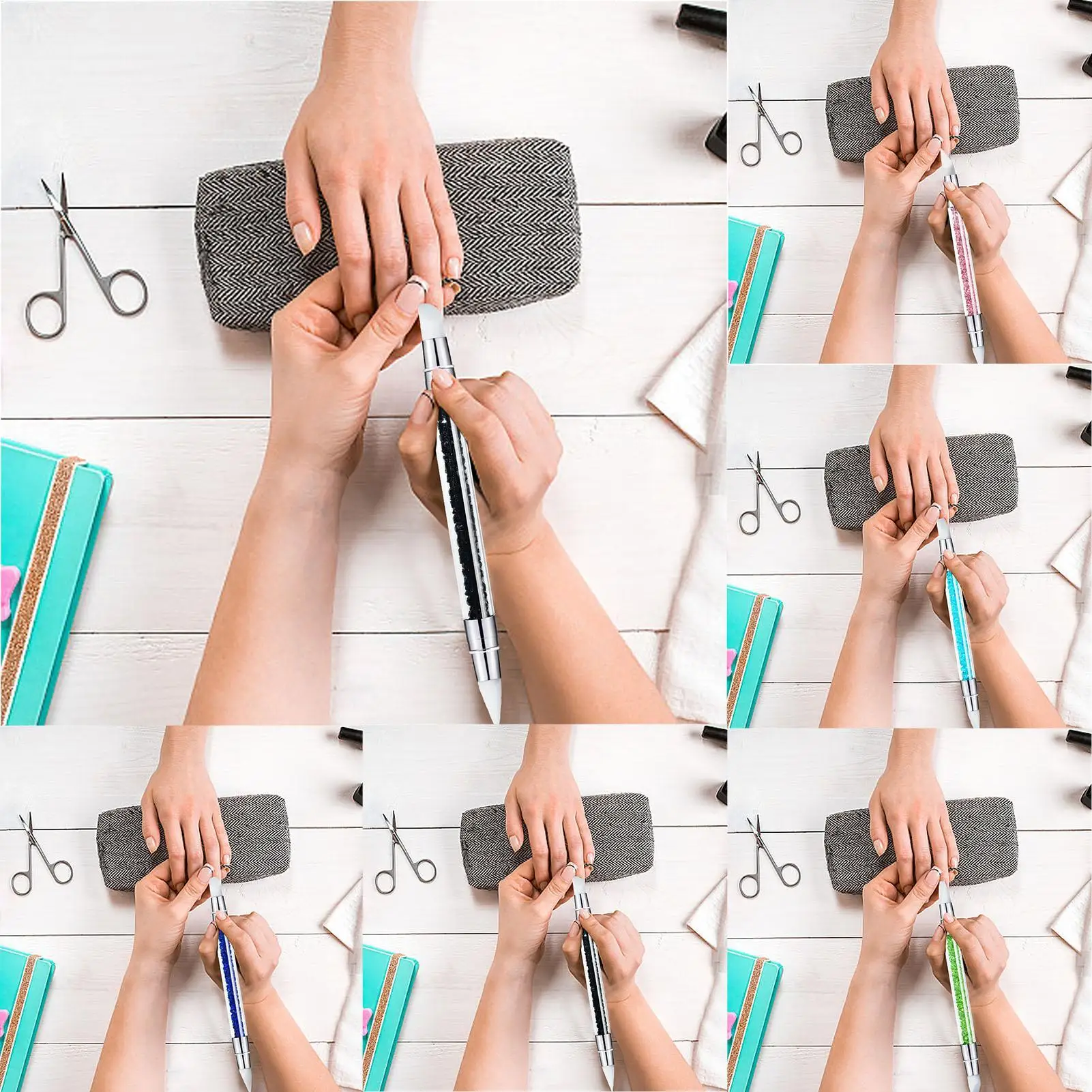 1PCS Nail Arts Brush Nail Tools For Nail Arts Duals Tipped Nail Pen Brushes Set Rhinestone Nail Polish Carving Pen Nail Brushes