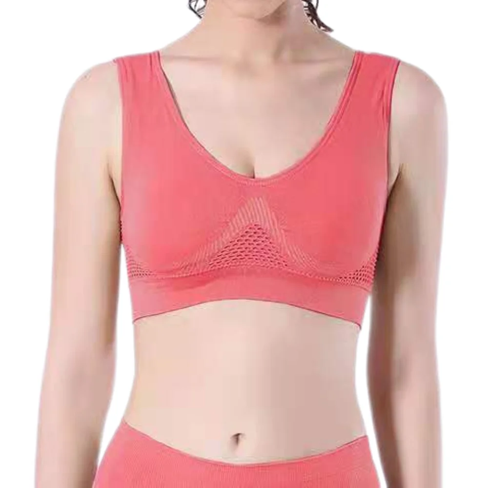 Sf25eac598d0344e1a0670a381c31c46bd Women Yoga Sports Bra Gym Running Workout Fitness Boxing Crop Top Athletic Breathable Shockproof Sport Tops Casual Underwear