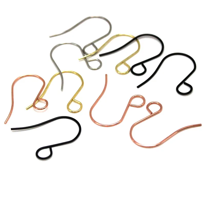 

50pcs Stainless Steel Black Plated Hypoallergenic DIY Earring Findings Earrings Clasps Hooks Earwire For Jewelry Making Supplies