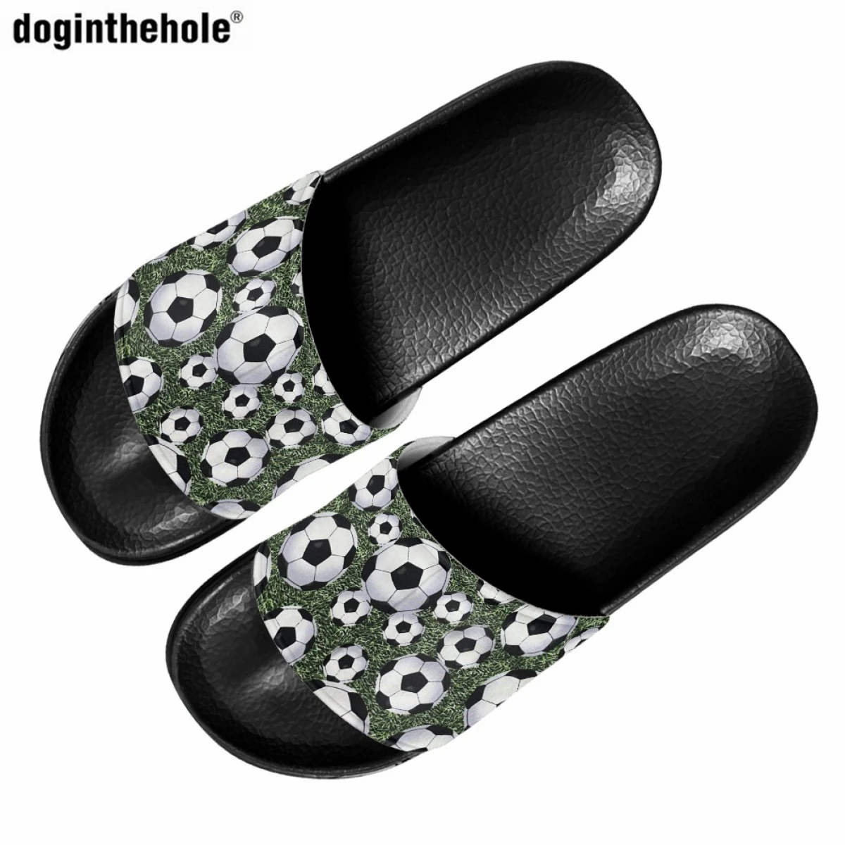 

Doginthehole Art Design Football Print Slippers Summer New Home Non-slip Slippers Men Women Casual Outdoor Beach Wading Sandals