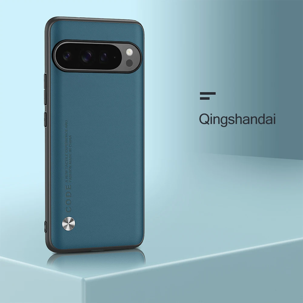Luxurious Plain Leather Back Cover with Soft TPU Frame Protection
