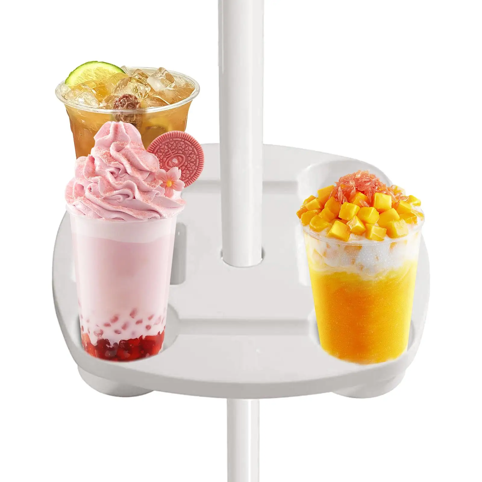 Beach Umbrella Table Trays with 4 Cup Holders Beach Snacks Drink Cup Holder Reusable for Camping Swimming Pool Picnic Patio Yard
