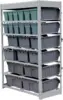 Bin Rack Storage System Heavy Duty Steel Rack Organizer Shelving Unit w/ 22 Plastic Bins in 6 tiers 3