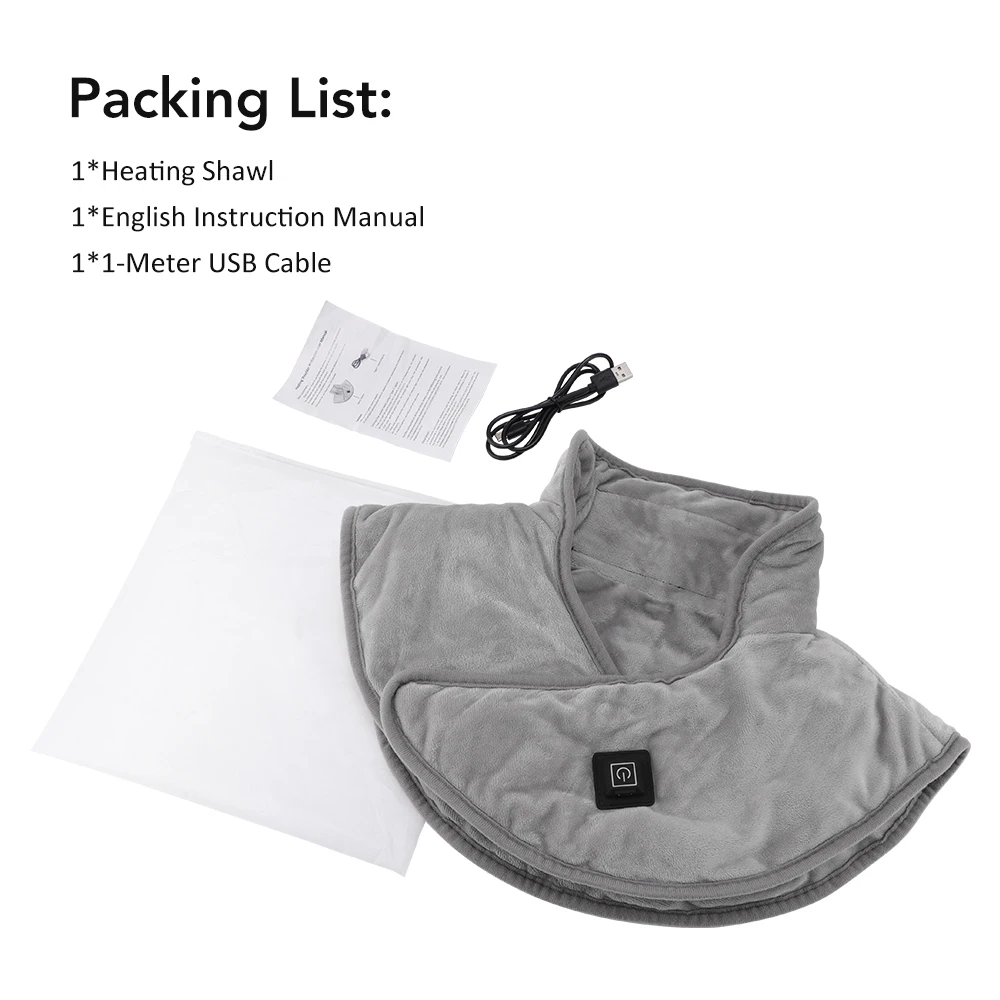 כרית צוואר מחממת חשמלית עם חימום USB, 3 רמות חום רכות, כרית צוואר מחממת מהירה