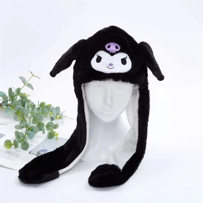 thumbnail image 1 of Gorro para niños con orejas de conejo pequeñas y cálidas de un solo tirón con diseño de Pikachu Panda de Pokémon para otoño e invierno, 1 of 5