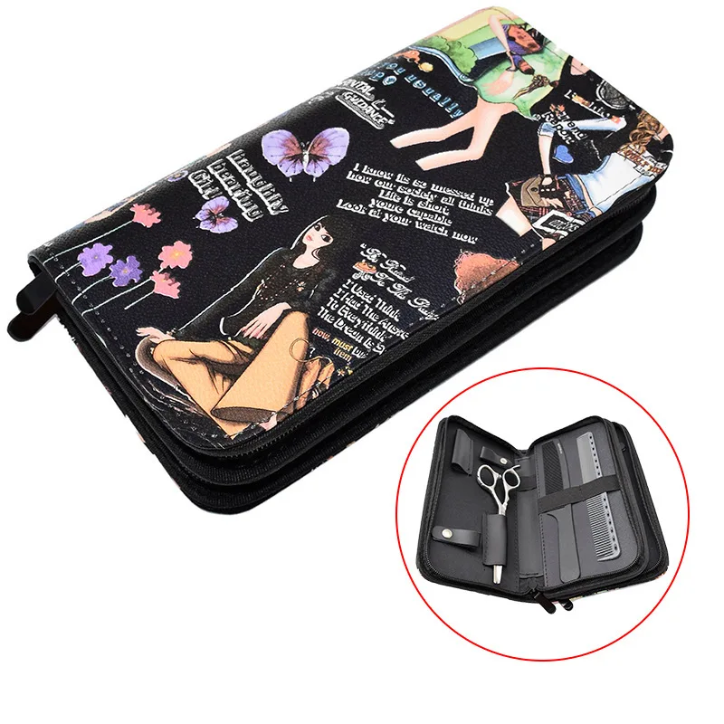 Description Picture 3 of itemSalon Barber Scissors Comb Case  Professional Barber Portable Hairdressing Scissors Box Barbershop Tools Portable Bag