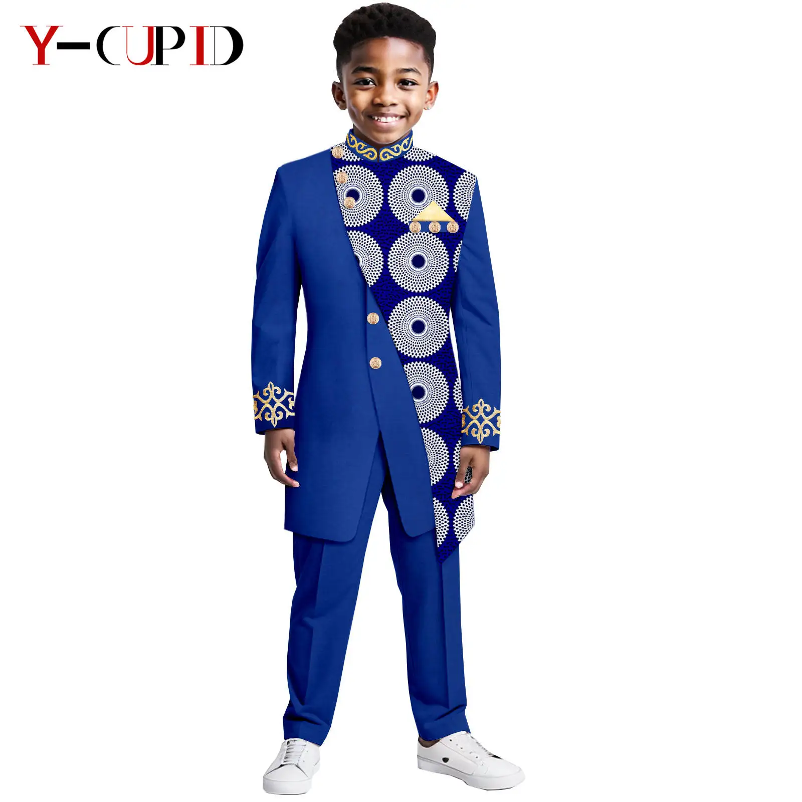African Clothes for Kids Suits Dashiki Print Formal Top Jackets and