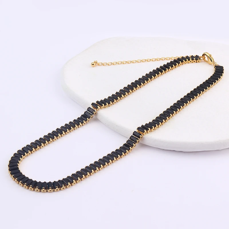 Mix Stil Bunte CZ Tennis Kette Halskette Regenbogen Kubikzircon Gold Halsband Kristall Halskette Für Frauen Collares Para Mujer – Detail 6