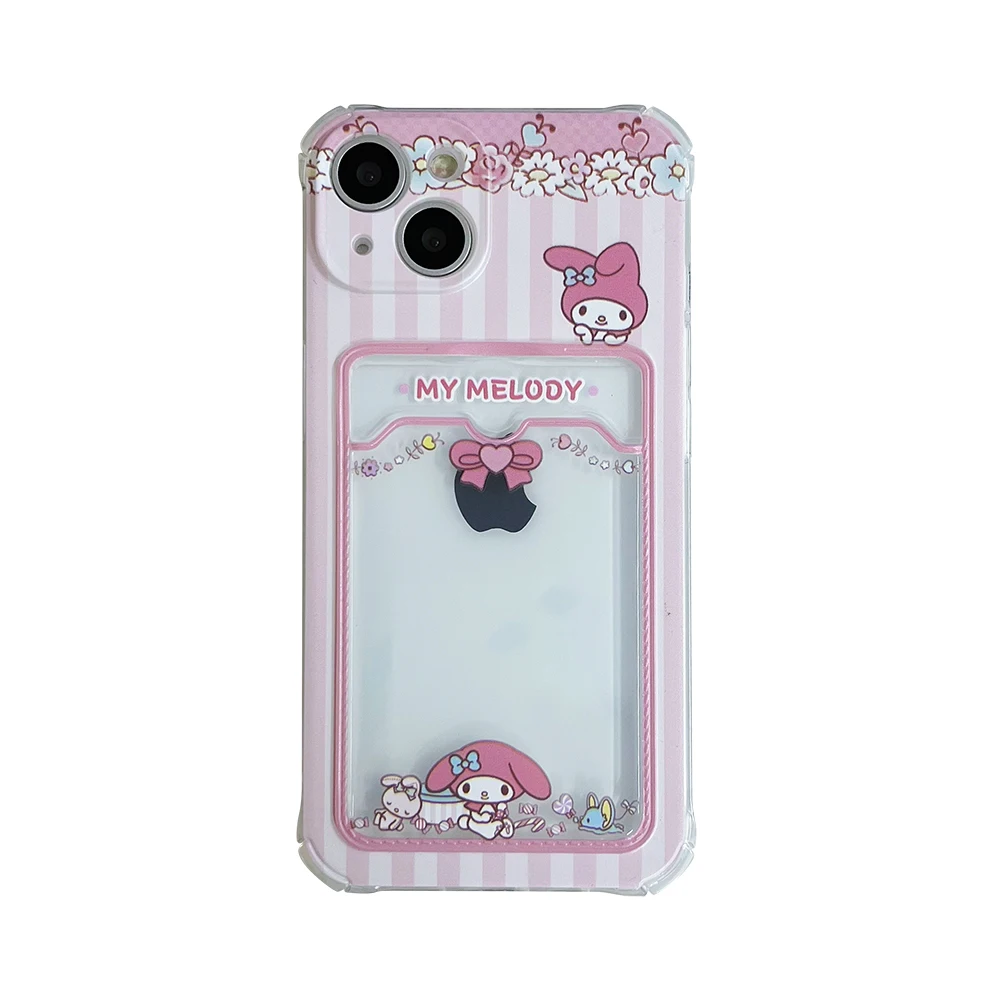 thumbnail image 1 of Funda rosa con tarjetero para iPhone, carcasa con dibujo de Hello Kitty, Little Twin Stars, para modelos 14, 13 Pro Max, 12, 11, XR, XS, X, 7, 8 Plus, 1 of 5