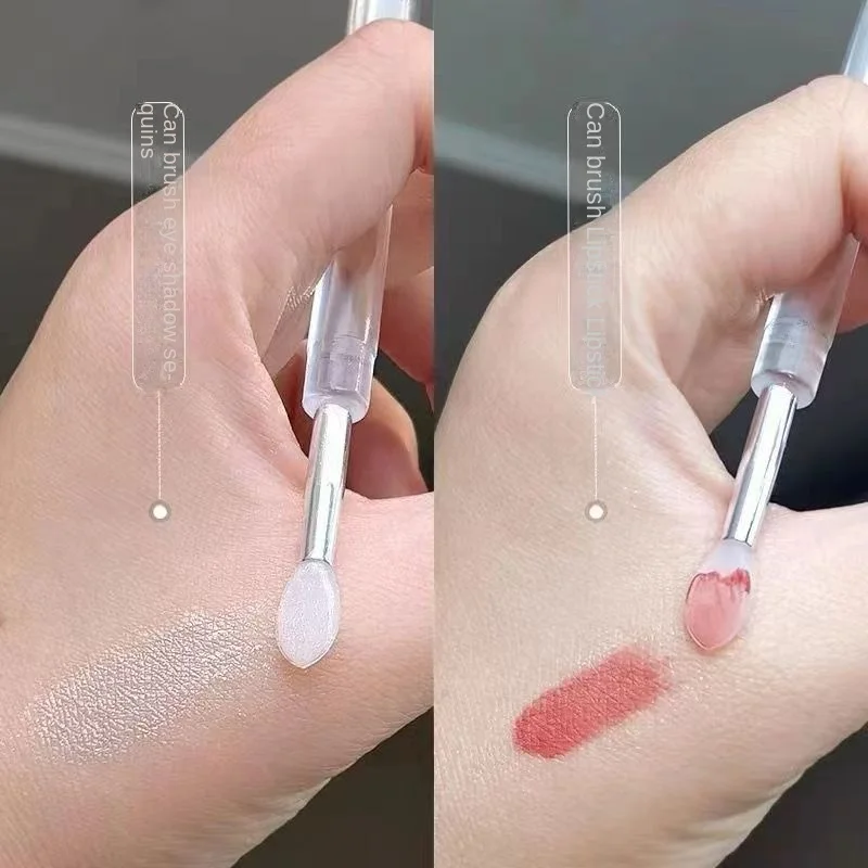 1/3 Pcs Crystal Silicone Lip Brush with Cover Soft Professional Lip Mask Balm Vaseline Smudge Lipstick Eyeshadow Applicator 3