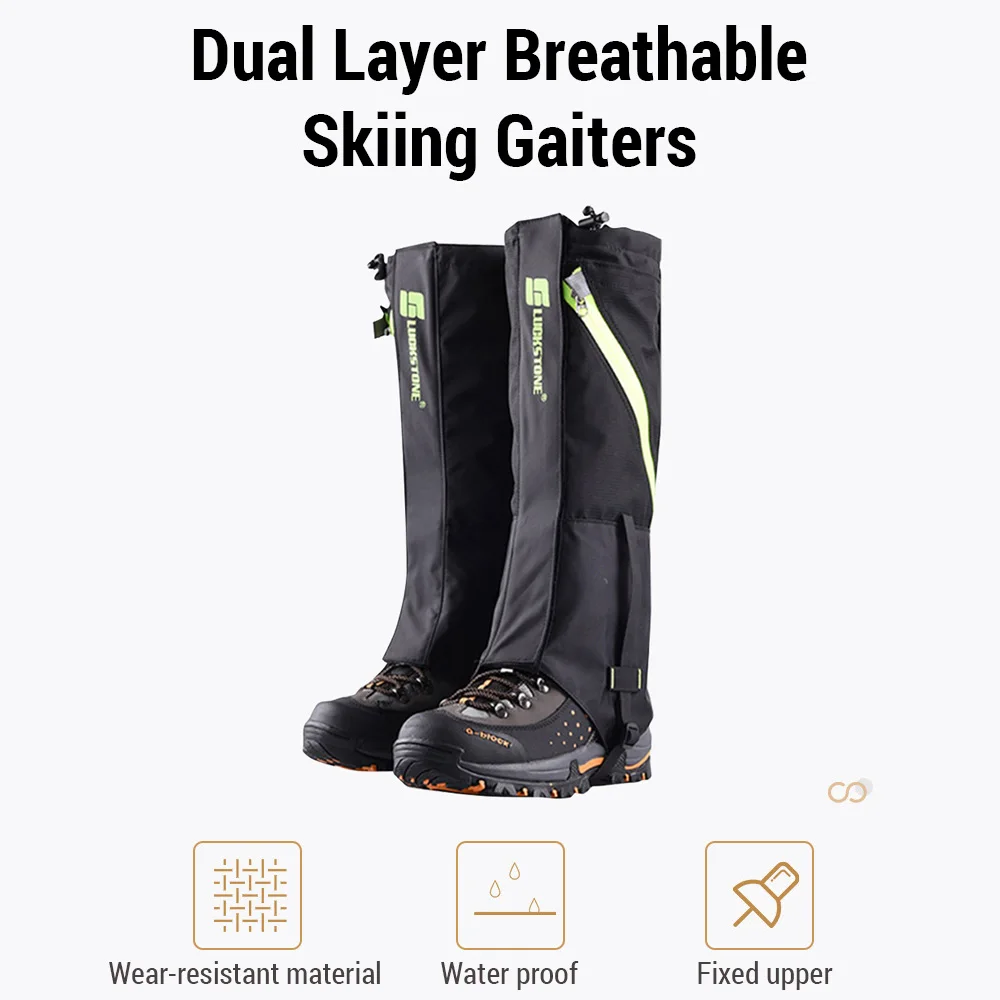 Waterproof Snow Hiking Gaiters Winter Hiking Gaiters Dual Layer Breathable Skiing for Adult Child 1 Pair