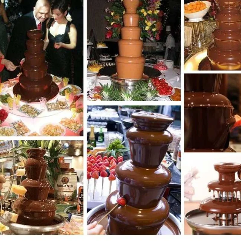 220V 5-Layer Chocolate Fountain, Fully Automatic Commercial and Household Party Chocolate Waterfall Machine, Great for Banquets