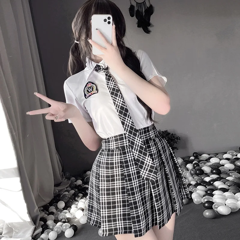 Sexy School Girl Cosplay Uniform Lingerie for Women Naughty Student Role Play Adult Sex Clothes Night Club Outfit Erotic Costume