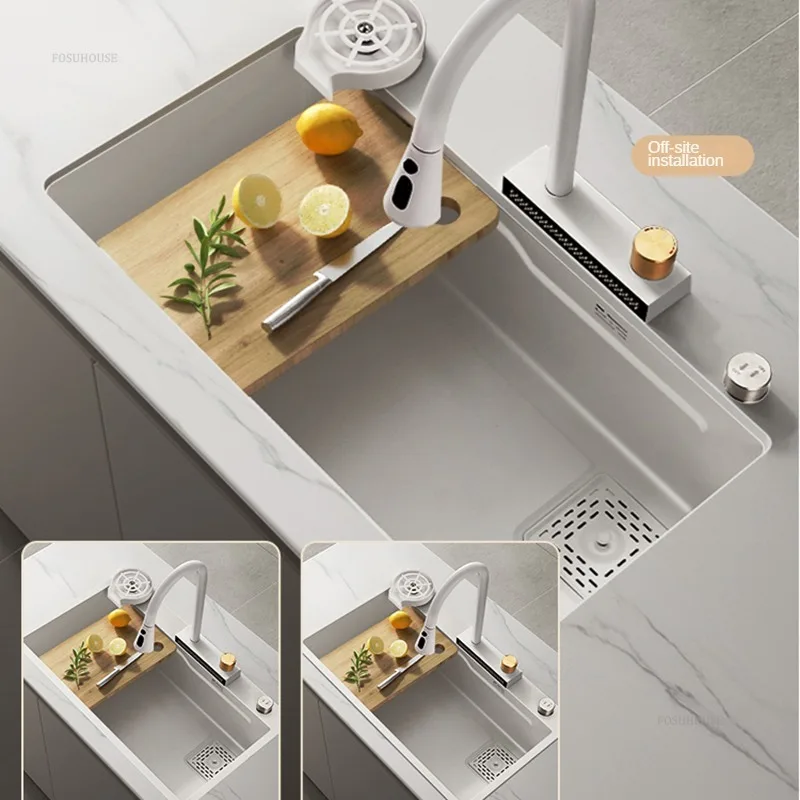 Japanese Stainless Steel Kitchen Sinks for Cafe Scratch-resistant Cup Washer Sink Multi-functional Kitchen Sink for Home