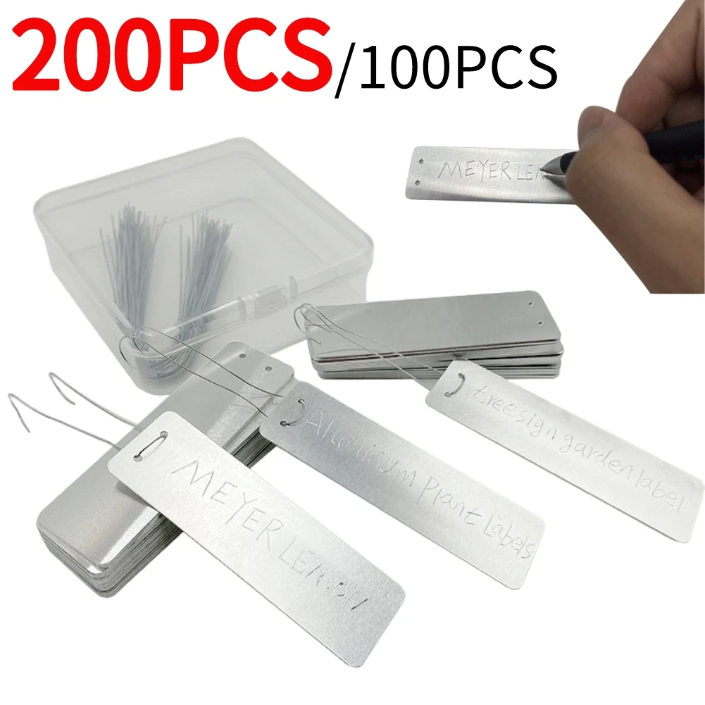 AluminumPlantLabelDoubleSidedWrittenLabelswithMetalWirefor