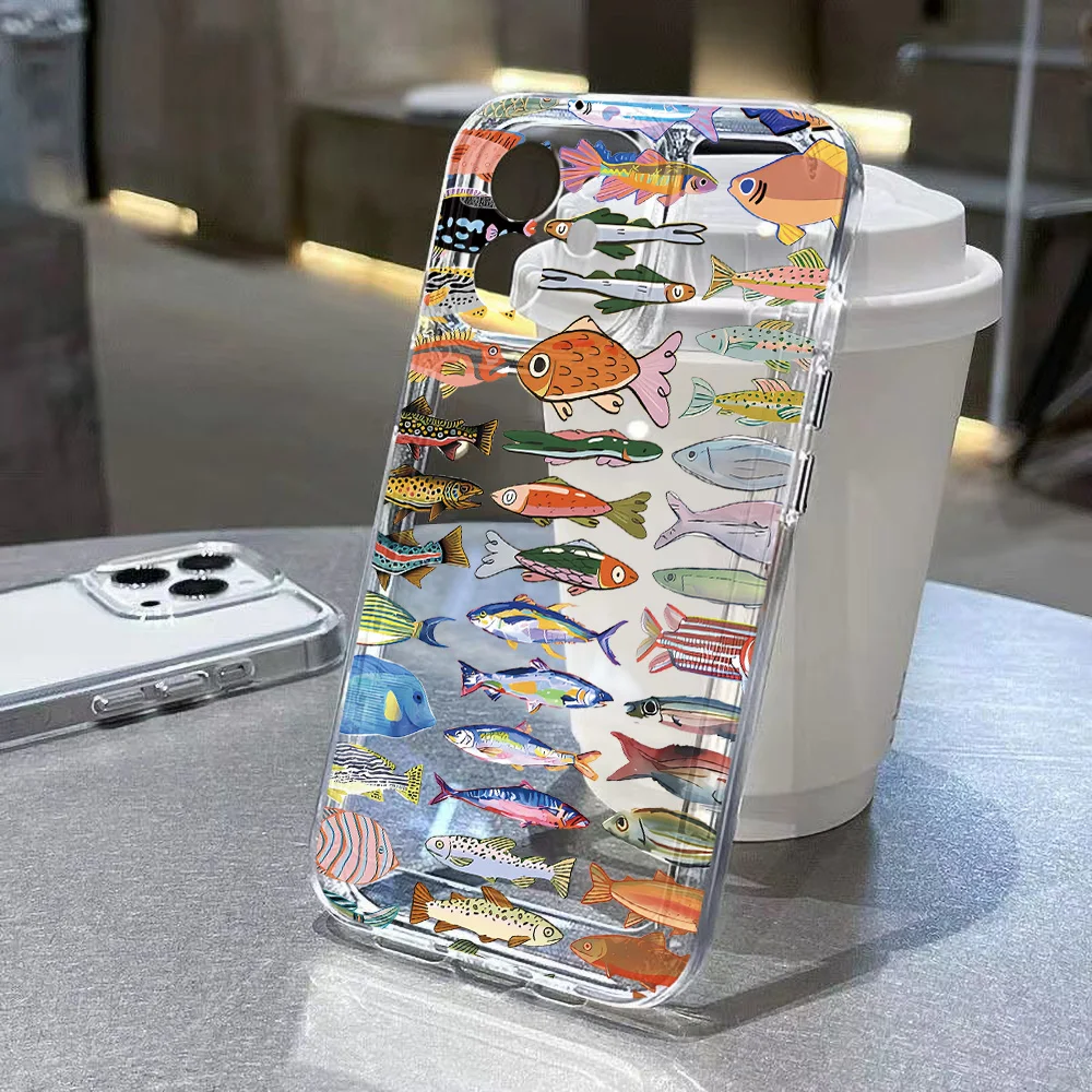 Vibrant Marine Life Transparent Phone Case Cover
