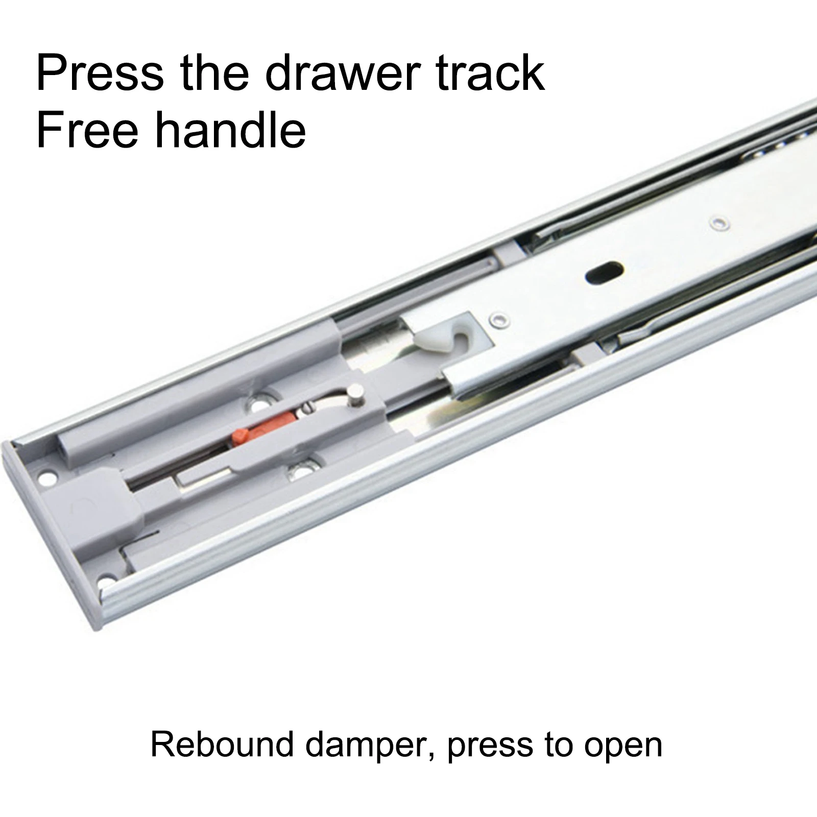 Soft Fechar Ball Bearing Track, 3-Seção Móveis Sliders, 10 